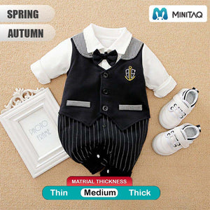 Britain Black Smart Bow Tie Romper 2 - Minitaq baby kids clothes dress