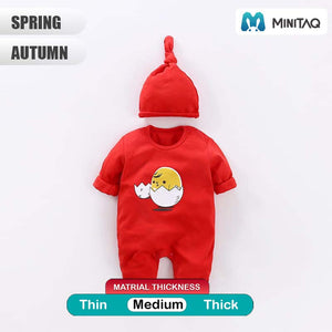 Casual Red Cartoon Baby Romper With Cap 2 - Minitaq baby kids clothes dress