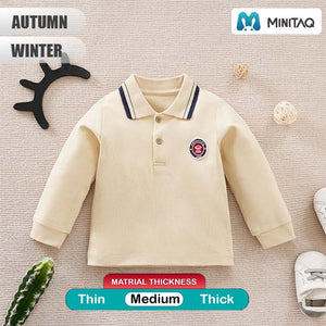 Cream Polo Full Sleeve Shirt 2 - Minitaq baby kids clothes dress