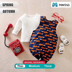 Modern Fox Cartoon Baby Romper 2 - Minitaq baby kids clothes dress