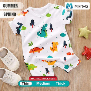 Dino Summer White Baby Romper 2 - Minitaq baby kids clothes dress