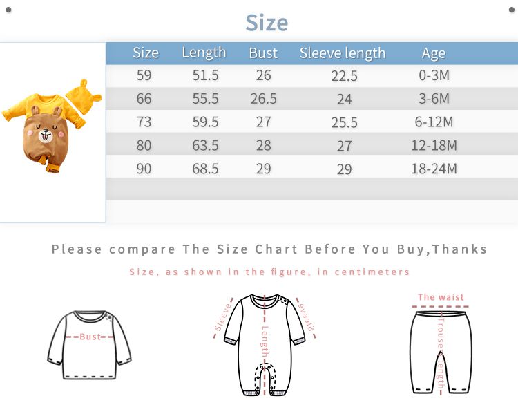 Bear Cartoon Yellow Baby Romper With Cap 6 - Minitaq baby kids clothes dress