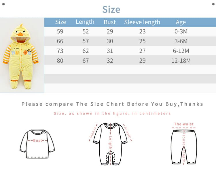 Cute Yellow Duck Hugs Winter Baby Romper 7 - Minitaq baby kids clothes dress