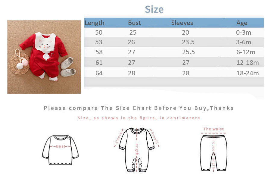 Cartoon In A Red Dress Baby Romper 8 - Minitaq baby kids clothes dress