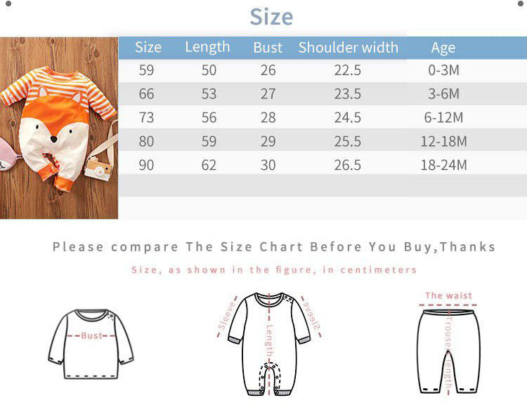 Orange Striped Fox Style Baby Romper 5 - Minitaq baby kids clothes dress