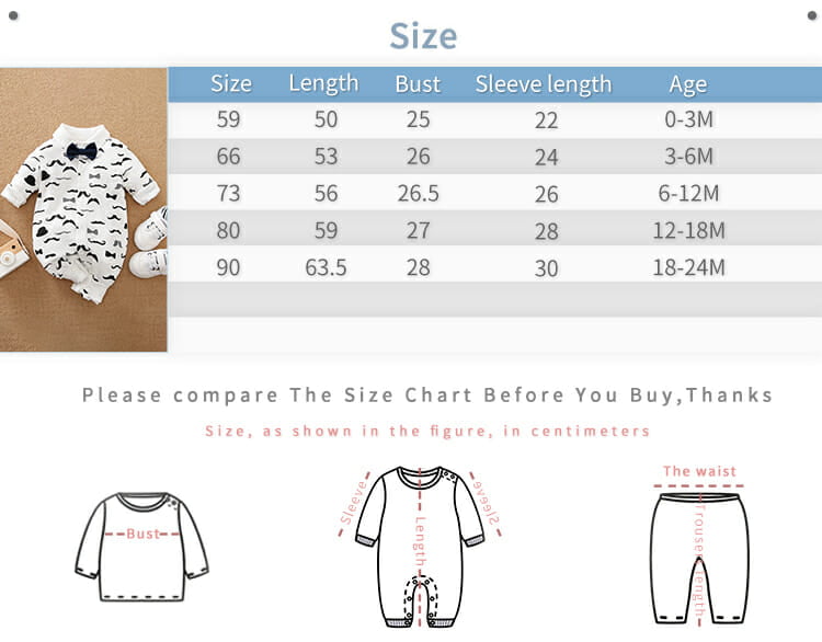 Gentleman Moustache Pattern Full Sleeves Romper 8 - Minitaq baby kids clothes dress