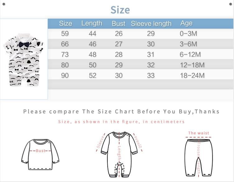 Gentleman Moustache Pattern Baby Boy Romper 8 - Minitaq baby kids clothes dress