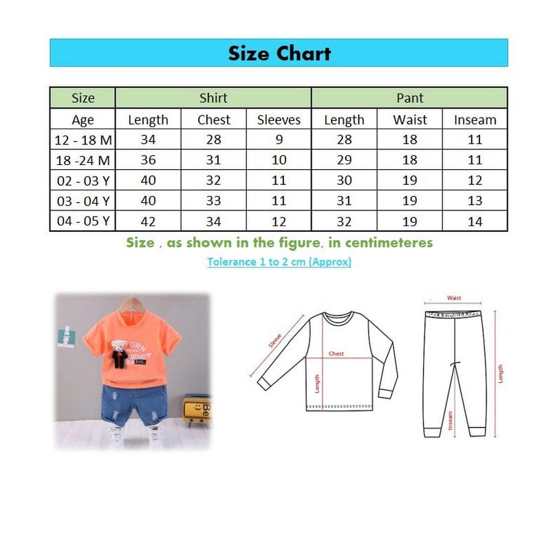 Casual T-Shirt With Jeans Shorts 2pc 9 - Minitaq baby kids clothes dress