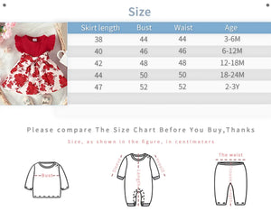 Red Floral Printed Korean Style Baby Girl Dress 8 - Minitaq baby kids clothes dress