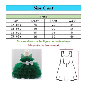 Green Tulle Style With Sequin Bow Frock 9 - Minitaq baby kids clothes dress