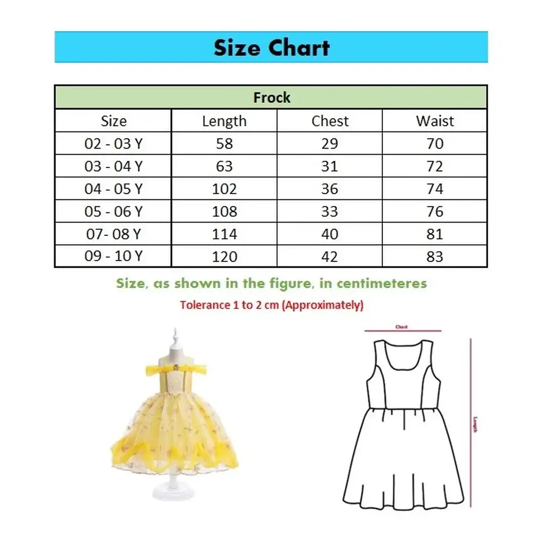 Yellow Princess Costume Frock  Dress For Girls 9 - Minitaq baby kids clothes dress