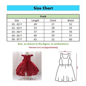 Red Embroided Pearl Neck Tailed Frock 10 - Minitaq baby kids clothes dress