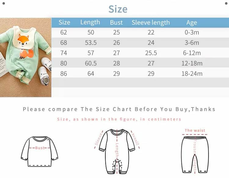 Fox Cartoon Baby Romper With Bib 7 - Minitaq baby kids clothes dress