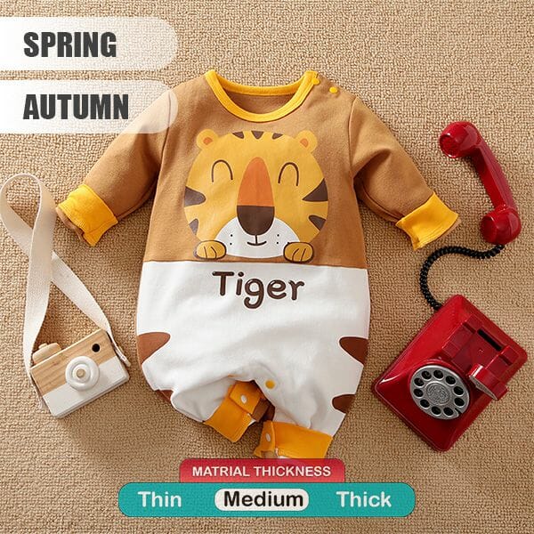 The Wise Tiger Full Sleeve Baby Romper 2 - Minitaq baby kids clothes dress