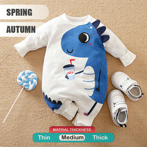 Milk And Blue Dino Baby Romper 2 - Minitaq baby kids clothes dress