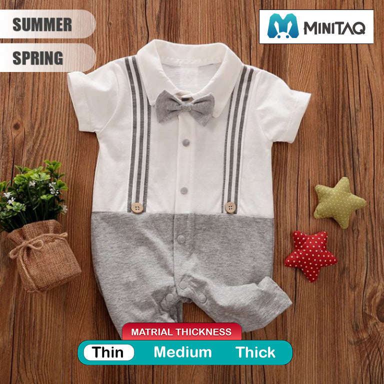 Modern Formal Style Grey White Baby Romper 2 - Minitaq baby kids clothes dress