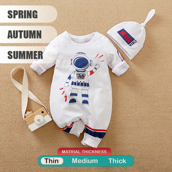 Space Robot Casual Baby Romper With Cap 2 - Minitaq baby kids clothes dress