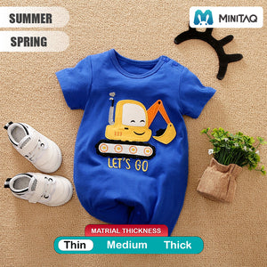 Blue Color Cartoon Baby Romper 2 - Minitaq baby kids clothes dress