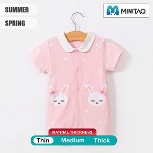 Summer Bunny Cotton Pink Romper 2 - Minitaq baby kids clothes dress