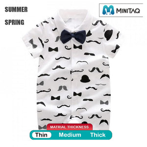 Gentleman Moustache Pattern Baby Boy Romper 2 - Minitaq baby kids clothes dress