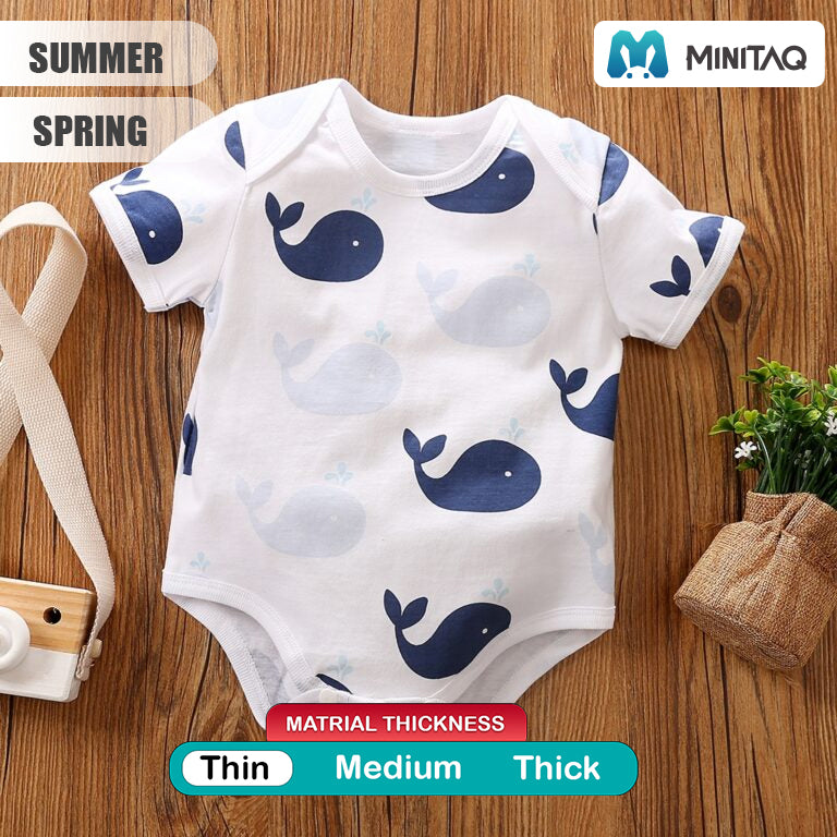 Summer Cartoon Whale Pattern Onesie 2 - Minitaq baby kids clothes dress