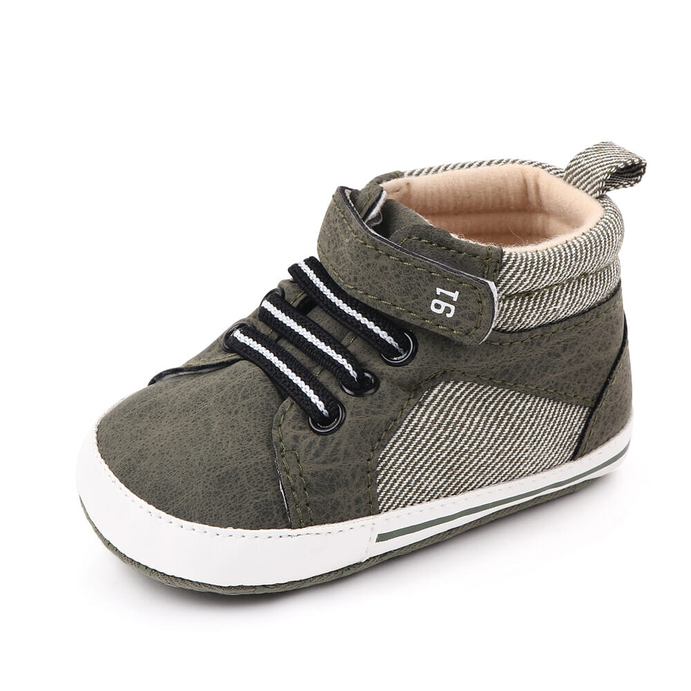 High Top Sneakers Army Green Baby Shoes » MiniTaq
