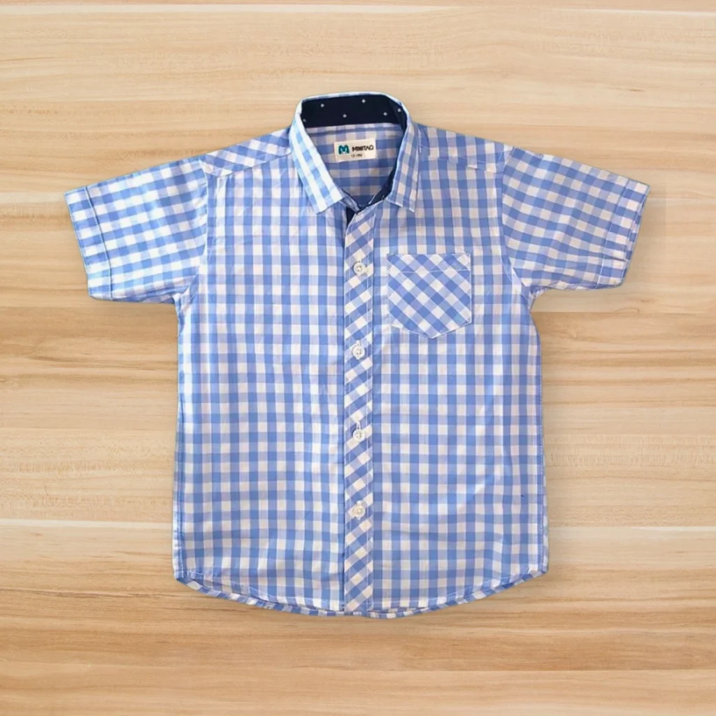 Checkered Blue Casual Shirt for Kids