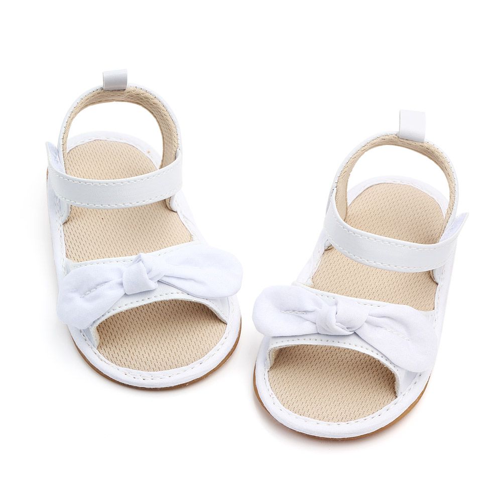 White Flower Knot Baby Shoes » MiniTaq