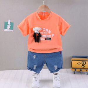 Casual T-Shirt With Jeans Shorts 2pc