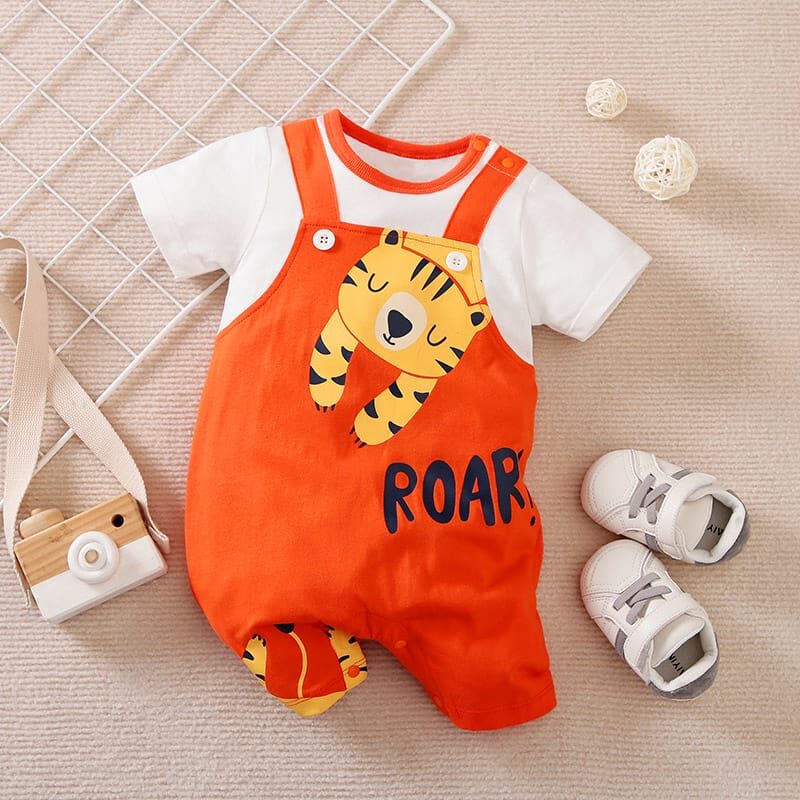Cute Tiger Roar Orange Baby Romper