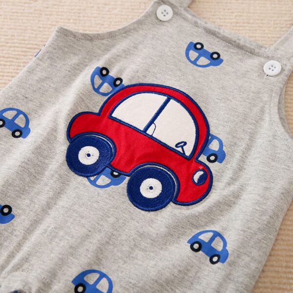 Stylish 2pc Car Dungaree With Polo Onesie