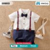 Stylish Cotton Romper With Bow Tie