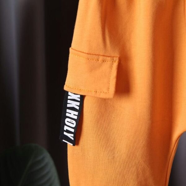 Orange Casual Summer T-Shirt & Shorts