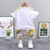army style shirt n shorts yellow accent