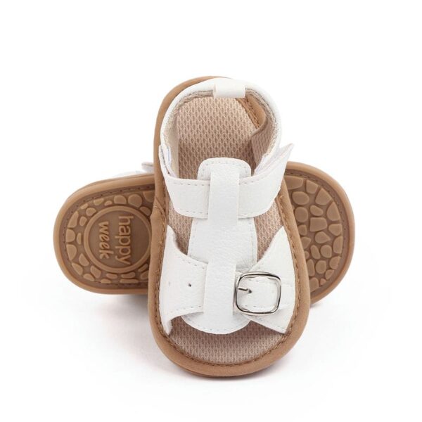 White PU Summer Sandal With Strap