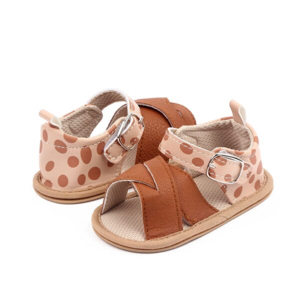 brown strap style summer pu sandal