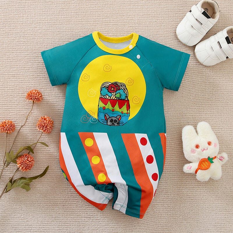 Mex Style Casual Polyester Spandex Baby Romper