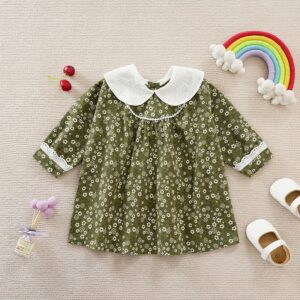 Camo Green Floral Pattern Baby Girl Dress