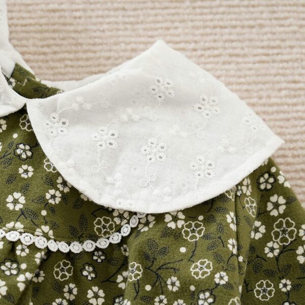 Camo Green Floral Pattern Baby Girl Dress