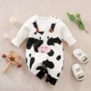 Animal Cow Dungaree Style Casual baby Romper