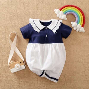 White And Blue Baby Girl Summer Dress