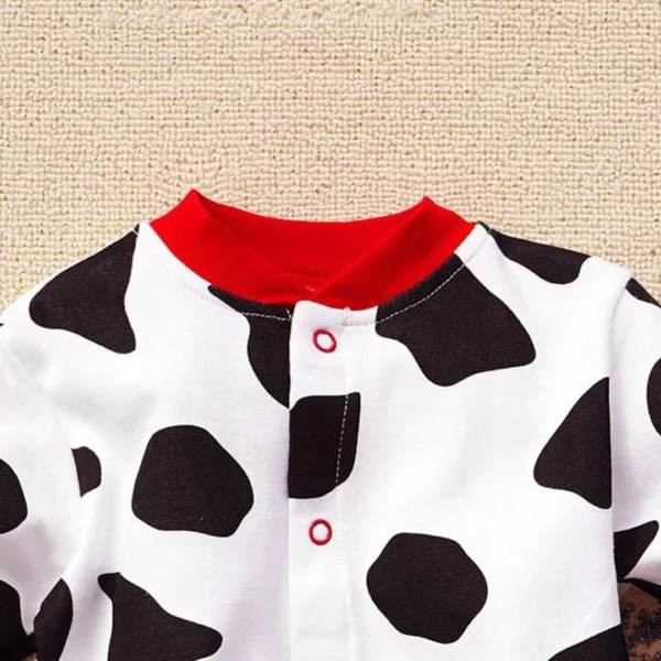 Cow Doted Pattern Full Sleeves Baby Romper