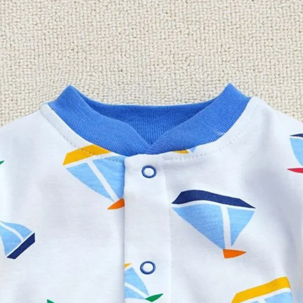 The Sailors Boat Casual Pattern Baby Romper
