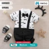 Smart Moustache Style Black Baby Romper With Bow Tie