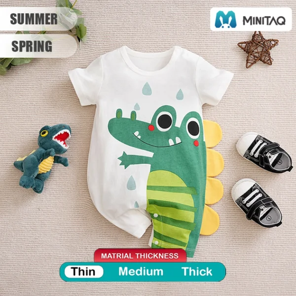 Cute Alligator Summer Half Sleeve Baby Romper