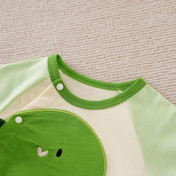 Baby Summer Cotton Romper With Green Dinosaur