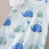 Cute Marine Whales Dungaree Style Summer Romper