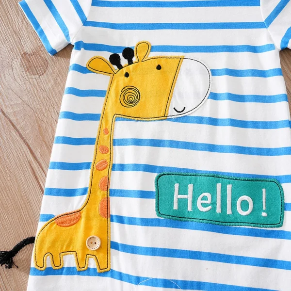 Hello By Giraffe Cute Baby Cotton Romper