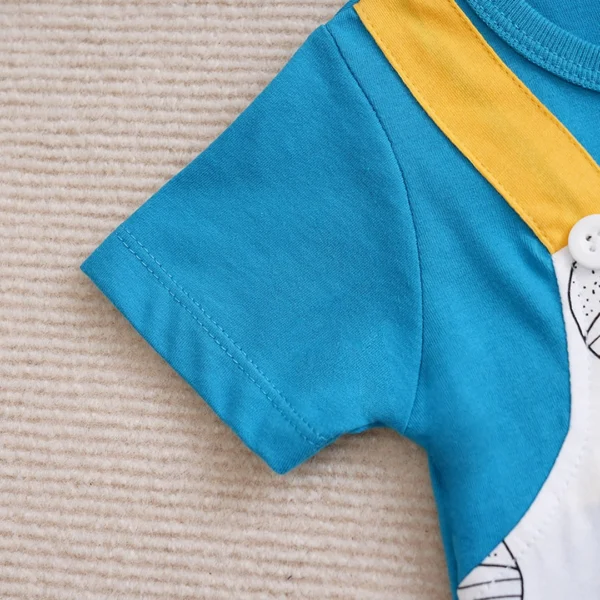 The Ocean Whales Colorful Dungaree Cotton Romper