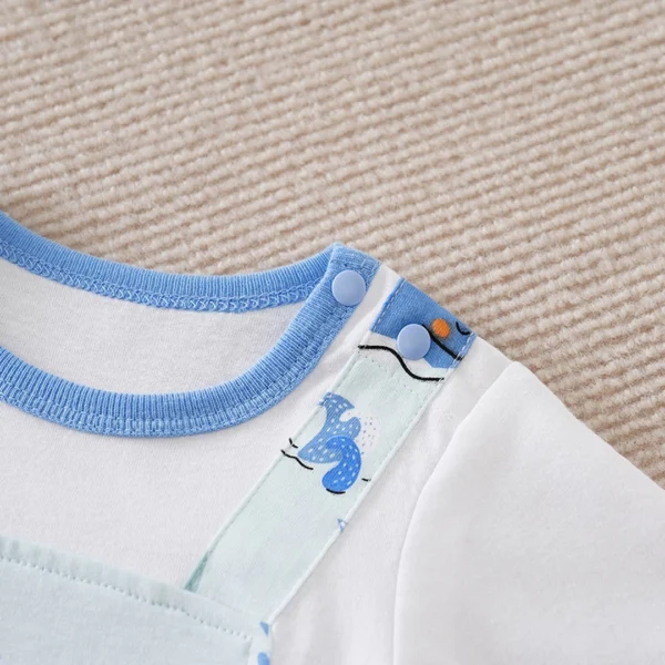 Cute Marine Whales Dungaree Style Summer Romper